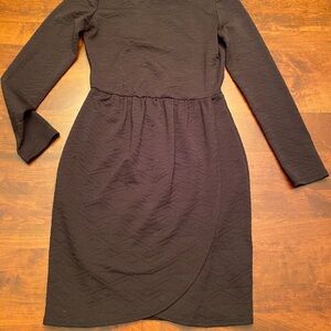 BCX Black Long Sleeve Textured Dress